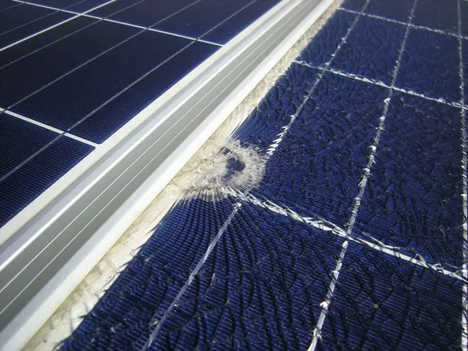 cracked solar panel