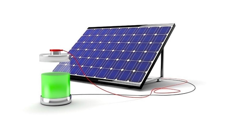 solar panel charges battery