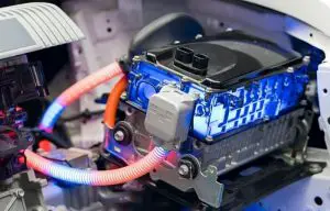 lithium-ion battery on electric car