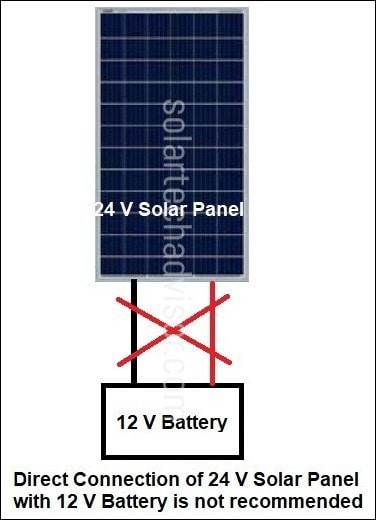 24V Solar Panel 12V battery Direct connection