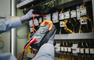 Electrical engineers test electrical installations