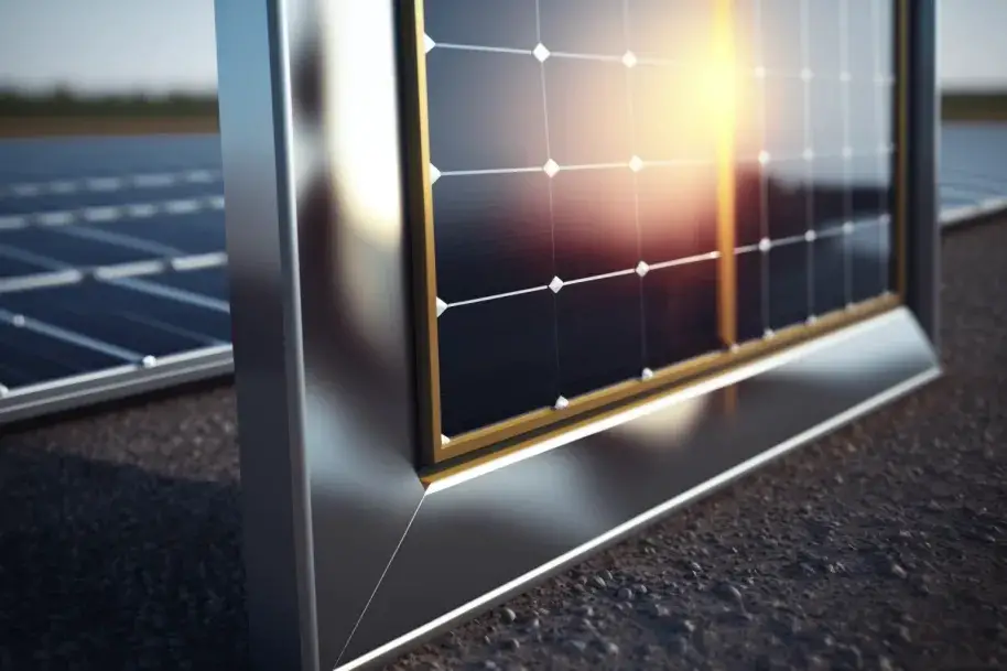 solar panel with anodized aluminum frame