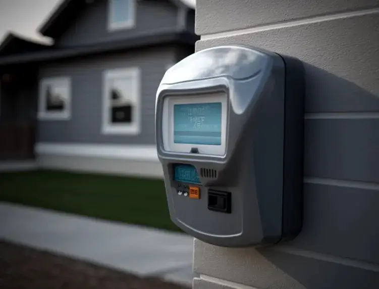 smart meter on the side of a house